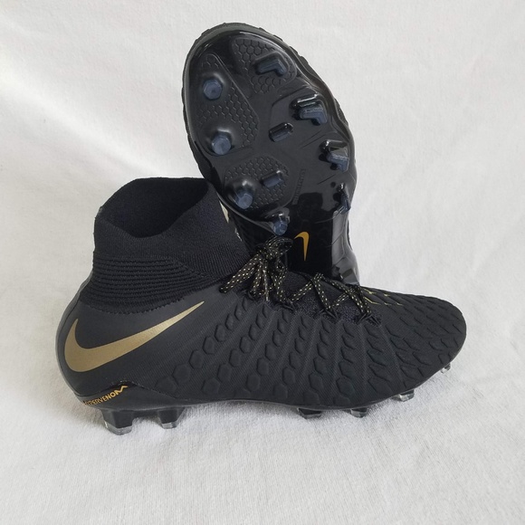 NEW Mens Nike Hypervenom 3 III Elite DF FG Cleats Black Gold Size 9 AJ3803 090 mi-tiles.com